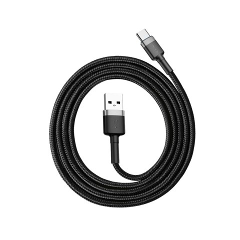 Wytrzymały elastyczny kabel przewód USB USB-C QC3.0 3A 1M czarno-szary Wytrzymały elastyczny kabel przewód USB USB-C QC3.0 3A 1M czarno-szary