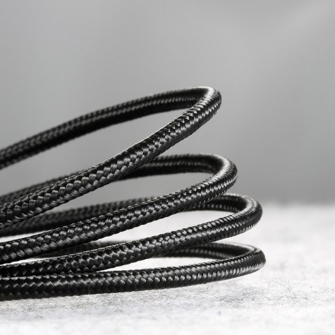 Wytrzymały elastyczny kabel przewód USB microUSB QC3.0 2.4A 1M czarno-szary Wytrzymały elastyczny kabel przewód USB microUSB QC3.0 2.4A 1M czarno-szary