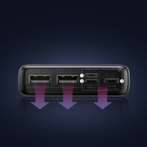 Adaman powerbank z szybkim ładowaniem 20000mAh 22.5W kabel USB-C 0.3m czarny Adaman powerbank z szybkim ładowaniem 20000mAh 22.5W kabel USB-C 0.3m czarny