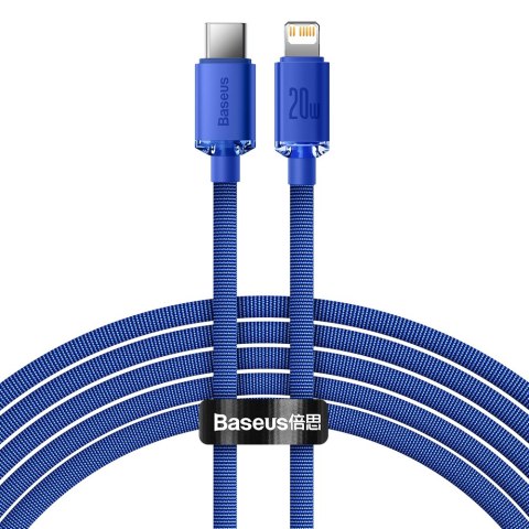 Kabel przewód do szybkiego ładowania i transferu danych USB-C Iphone Lightning 20W 2m niebieski Kabel przewód do szybkiego ładowania i transferu danych USB-C Iphone Lightning 20W 2m niebieski