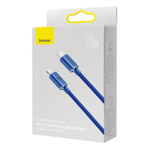 Kabel przewód do szybkiego ładowania i transferu danych USB-C Iphone Lightning 20W 2m niebieski Kabel przewód do szybkiego ładowania i transferu danych USB-C Iphone Lightning 20W 2m niebieski
