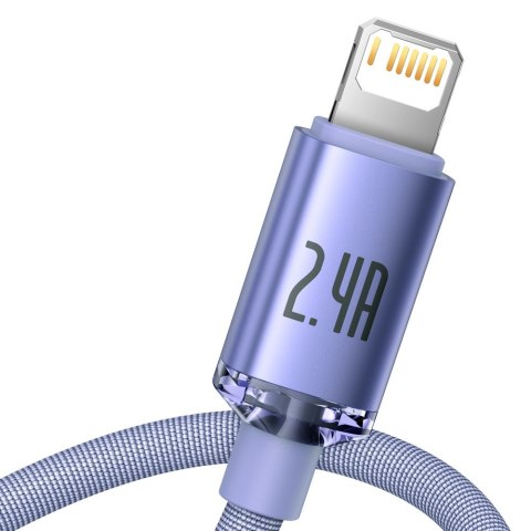 Kabel przewód do szybkiego ładowania i transferu danych USB Iphone Lightning 2.4A 1.2m fioletowy Kabel przewód do szybkiego ładowania i transferu danych USB Iphone Lightning 2.4A 1.2m fioletowy