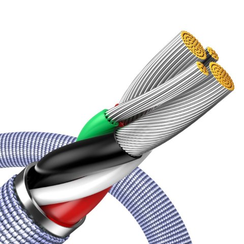 Kabel przewód do szybkiego ładowania i transferu danych USB Iphone Lightning 2.4A 1.2m fioletowy Kabel przewód do szybkiego ładowania i transferu danych USB Iphone Lightning 2.4A 1.2m fioletowy