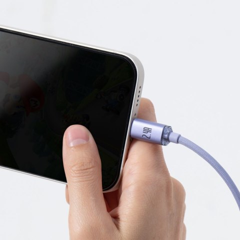 Kabel przewód do szybkiego ładowania i transferu danych USB Iphone Lightning 2.4A 1.2m fioletowy Kabel przewód do szybkiego ładowania i transferu danych USB Iphone Lightning 2.4A 1.2m fioletowy