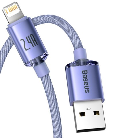 Kabel przewód do szybkiego ładowania i transferu danych USB Iphone Lightning 2.4A 1.2m fioletowy Kabel przewód do szybkiego ładowania i transferu danych USB Iphone Lightning 2.4A 1.2m fioletowy