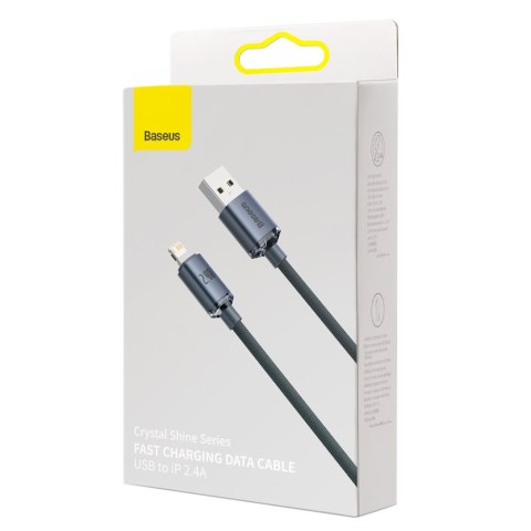 Kabel przewód do szybkiego ładowania i transferu danych USB Iphone Lightning 2.4A 2m czarny Kabel przewód do szybkiego ładowania i transferu danych USB Iphone Lightning 2.4A 2m czarny