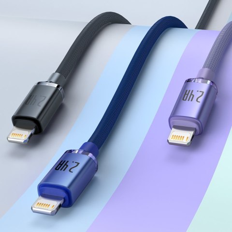 Kabel przewód do szybkiego ładowania i transferu danych USB Iphone Lightning 2.4A 2m czarny Kabel przewód do szybkiego ładowania i transferu danych USB Iphone Lightning 2.4A 2m czarny