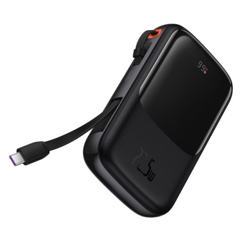Powerbank z szybkim ładowaniem 10000mAh 22.5W QC-PD-SCP-FCP kabel USB-C czarny Powerbank z szybkim ładowaniem 10000mAh 22.5W QC-PD-SCP-FCP kabel USB-C czarny