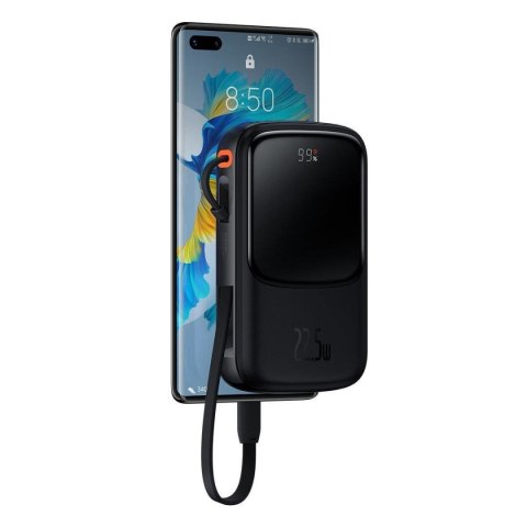 Powerbank z szybkim ładowaniem 10000mAh 22.5W QC-PD-SCP-FCP kabel USB-C czarny Powerbank z szybkim ładowaniem 10000mAh 22.5W QC-PD-SCP-FCP kabel USB-C czarny