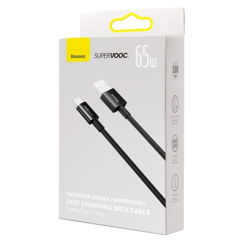 Superior Series kabel SUPERVOOC USB-A do USB-C 65W 1m czarny Superior Series kabel SUPERVOOC USB-A do USB-C 65W 1m czarny
