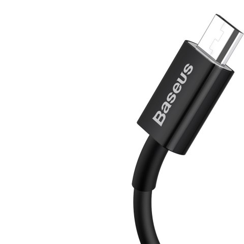 Superior kabel przewód USB microUSB do szybkiego ładowania 2A 1m czarny Superior kabel przewód USB microUSB do szybkiego ładowania 2A 1m czarny