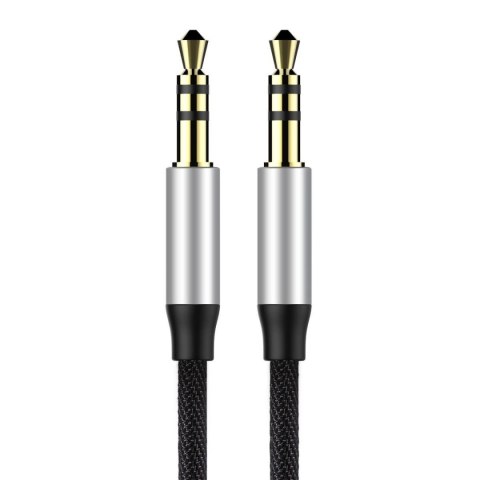 Yiven M30 przewód kabel audio stereo AUX 3.5 mm męski mini jack 1m srebrno-czarny Yiven M30 przewód kabel audio stereo AUX 3.5 mm męski mini jack 1m srebrno-czarny