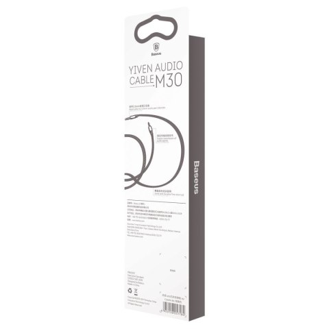 Yiven M30 przewód kabel audio stereo AUX 3.5 mm męski mini jack 1m srebrno-czarny Yiven M30 przewód kabel audio stereo AUX 3.5 mm męski mini jack 1m srebrno-czarny