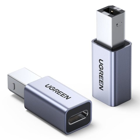 Adapter przejściówka wtyczka z USB-C do USB-B do drukarki dysku - szary Adapter przejściówka wtyczka z USB-C do USB-B do drukarki dysku - szary