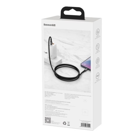 Kabel przewód USB-C - USB-C szybkie ładowanie 100W 2m - cały czarny Kabel przewód USB-C - USB-C szybkie ładowanie 100W 2m - cały czarny