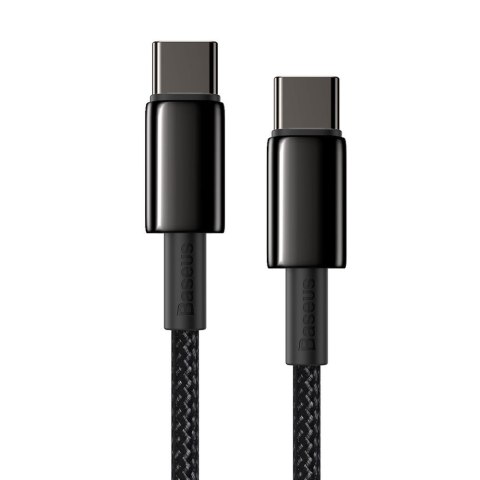 Kabel przewód USB-C - USB-C szybkie ładowanie 100W 2m - cały czarny Kabel przewód USB-C - USB-C szybkie ładowanie 100W 2m - cały czarny
