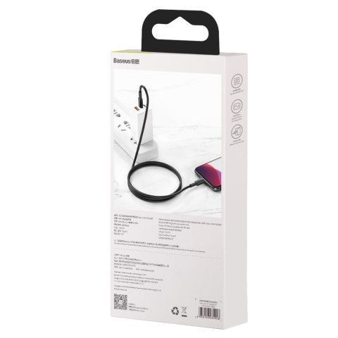 Kabel przewód do iPhone USB-C - Lightning szybkie ładowanie 20W 1m - czarny Kabel przewód do iPhone USB-C - Lightning szybkie ładowanie 20W 1m - czarny