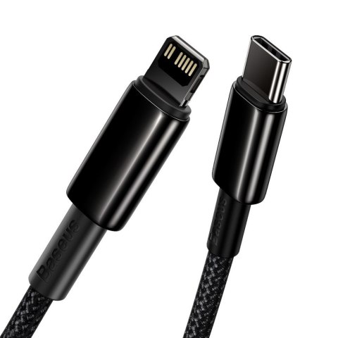 Kabel przewód do iPhone USB-C - Lightning szybkie ładowanie 20W 2m - cały czarny Kabel przewód do iPhone USB-C - Lightning szybkie ładowanie 20W 2m - cały czarny