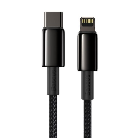 Kabel przewód do iPhone USB-C - Lightning szybkie ładowanie 20W 2m - cały czarny Kabel przewód do iPhone USB-C - Lightning szybkie ładowanie 20W 2m - cały czarny