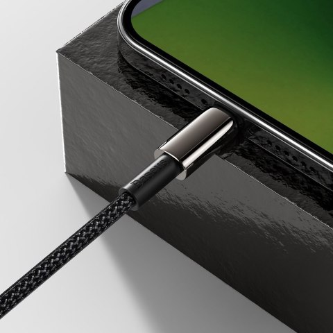 Kabel przewód do iPhone USB-C - Lightning szybkie ładowanie 20W 2m - cały czarny Kabel przewód do iPhone USB-C - Lightning szybkie ładowanie 20W 2m - cały czarny