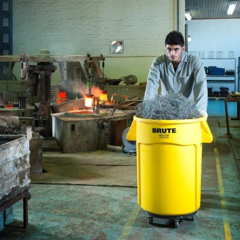 Pojemnik kubeł przemysłowy na odpady i do żywności BRUTE Round 121L - żółty Pojemnik kubeł przemysłowy na odpady i do żywności BRUTE Round 121L - żółty