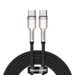 Przewód kabel USB-C - USB-C Cafule Metal Data Power Delivery 100W 2m - czarny