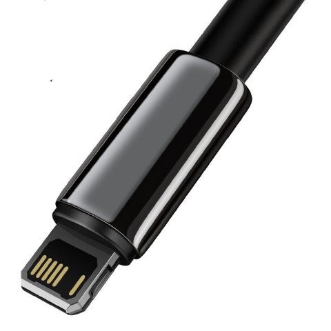 Przewód kabel w oplocie do iPhone USB - Lightning 1m - cały czarny Przewód kabel w oplocie do iPhone USB - Lightning 1m - cały czarny