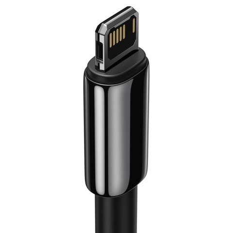 Przewód kabel w oplocie do iPhone USB - Lightning 1m - cały czarny Przewód kabel w oplocie do iPhone USB - Lightning 1m - cały czarny