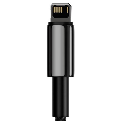 Przewód kabel w oplocie do iPhone USB - Lightning 1m - cały czarny Przewód kabel w oplocie do iPhone USB - Lightning 1m - cały czarny