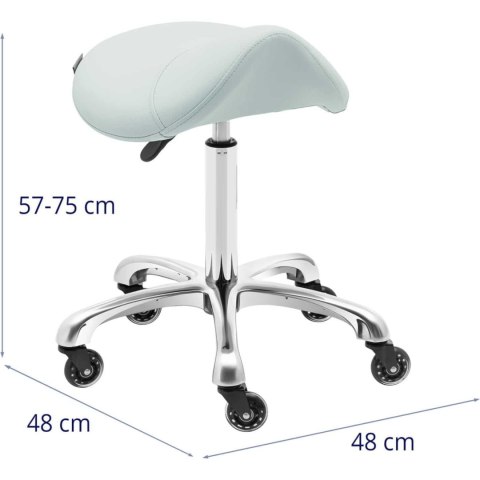 Taboret stołek hoker kosmetyczny siodłowy na kółkach York do 150 kg pistacjowy Taboret stołek hoker kosmetyczny siodłowy na kółkach York do 150 kg pistacjowy
