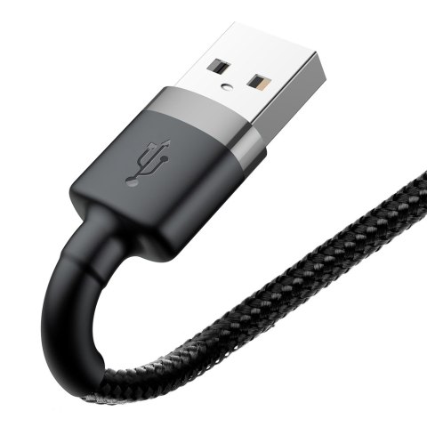 Wytrzymały kabel przewód w oplocie USB do iPhone Lightning QC3 2m - czarny Wytrzymały kabel przewód w oplocie USB do iPhone Lightning QC3 2m - czarny