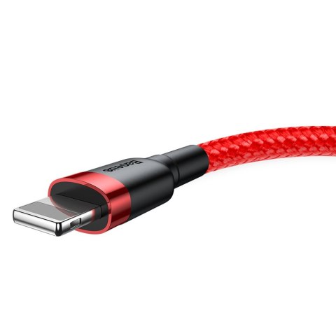Wytrzymały nylonowy kabel przewód USB - iPhone Lightning QC3 3m - czerwony Wytrzymały nylonowy kabel przewód USB - iPhone Lightning QC3 3m - czerwony
