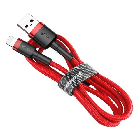 Wytrzymały nylonowy kabel przewód USB - iPhone Lightning QC3 3m - czerwony Wytrzymały nylonowy kabel przewód USB - iPhone Lightning QC3 3m - czerwony