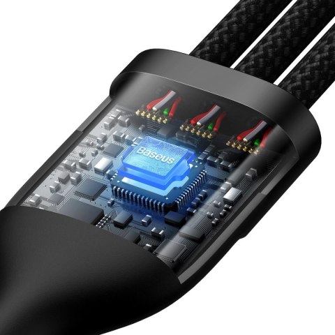 Kabel przewód 4w1 USB+USB-C do USB-C / iPhone Lightning / micro USB 1.2m - czarny Kabel przewód 4w1 USB+USB-C do USB-C / iPhone Lightning / micro USB 1.2m - czarny