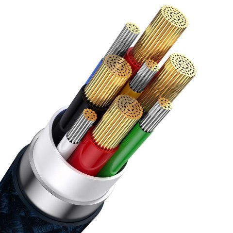 Kabel przewód 4w1 USB+USB-C do USB-C / iPhone Lightning / micro USB 1.2m - niebieski Kabel przewód 4w1 USB+USB-C do USB-C / iPhone Lightning / micro USB 1.2m - niebieski