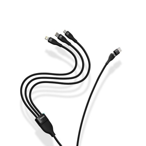 Kabel przewód 4w1 USB+USB-C do USB-C / iPhone Lightning / micro USB 1.2m - niebieski Kabel przewód 4w1 USB+USB-C do USB-C / iPhone Lightning / micro USB 1.2m - niebieski