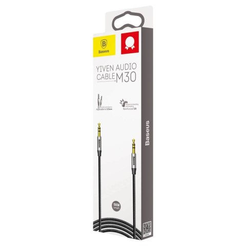 Kabel przewód audio stereo Yiven M30 AUX 3.5mm Mini Jack 1.5m - srebrno-czarny Kabel przewód audio stereo Yiven M30 AUX 3.5mm Mini Jack 1.5m - srebrno-czarny