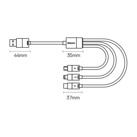 Kabel przewód do telefonu StarSpeed 3w1 USB - micro USB / iPhone Lightning / USB-C 1.2m - czarny Kabel przewód do telefonu StarSpeed 3w1 USB - micro USB / iPhone Lightning / USB-C 1.2m - czarny