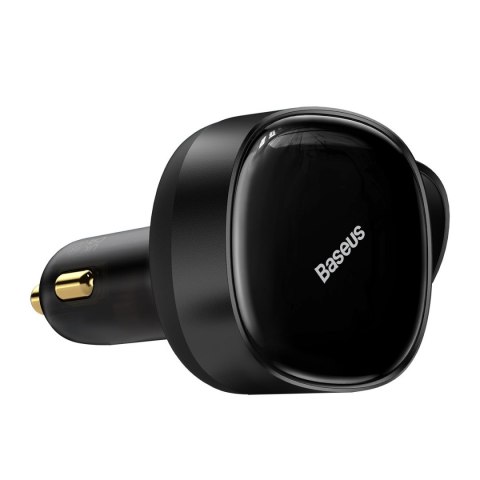 Ładowarka samochodowa 2w1 USB-C + iPhone Lightning zwijany przewód 75cm 30W - czarny Ładowarka samochodowa 2w1 USB-C + iPhone Lightning zwijany przewód 75cm 30W - czarny