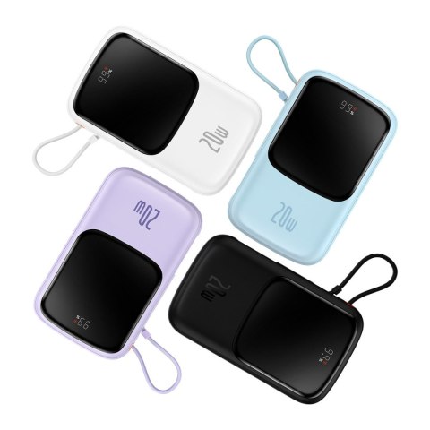 Powerbank 10000mAh USB USB-C iPhone Lightning + kabel USB-C - czarny Powerbank 10000mAh USB USB-C iPhone Lightning + kabel USB-C - czarny