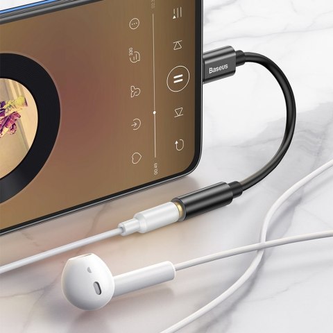 Adapter do słuchawek przejściówka L54 z USB-C na gniazdo audio jack 3.5mm DAC czarny Adapter do słuchawek przejściówka L54 z USB-C na gniazdo audio jack 3.5mm DAC czarny