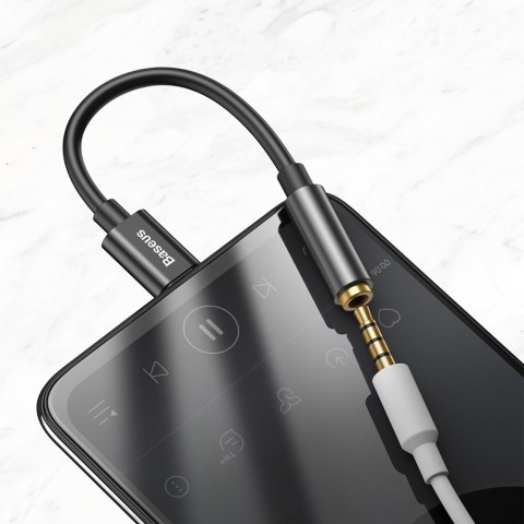 Adapter do słuchawek przejściówka L54 z USB-C na gniazdo audio jack 3.5mm DAC czarny Adapter do słuchawek przejściówka L54 z USB-C na gniazdo audio jack 3.5mm DAC czarny