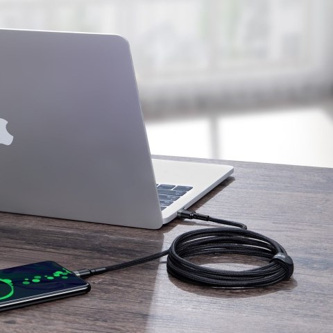 Cafule nylonowy kabel przewód USB-C Power Delivery 2.0 100W 20V 5A 2m szary Cafule nylonowy kabel przewód USB-C Power Delivery 2.0 100W 20V 5A 2m szary