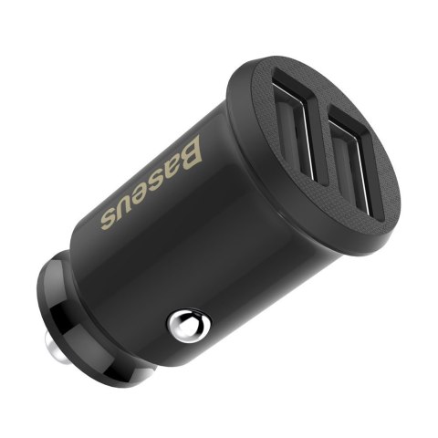 Mini ładowarka samochodowa do telefonu 2x USB Grain Car Charger czarny Mini ładowarka samochodowa do telefonu 2x USB Grain Car Charger czarny