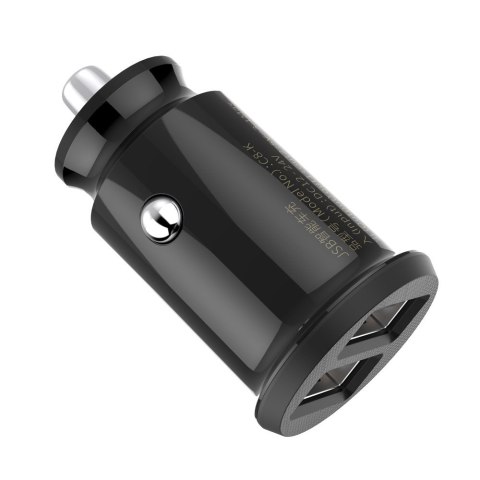 Mini ładowarka samochodowa do telefonu 2x USB Grain Car Charger czarny Mini ładowarka samochodowa do telefonu 2x USB Grain Car Charger czarny