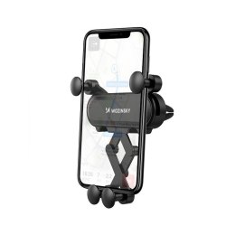 Uchwyt na telefon do samochodu grawitacyjny na kratkę wentylacyjną czarny
