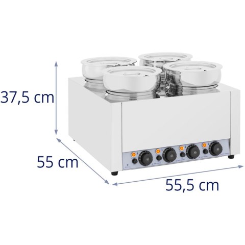Bemar elektryczny podgrzewacz stacja do zupy fondue czekolady 2000 W 4 x 7 l Bemar elektryczny podgrzewacz stacja do zupy fondue czekolady 2000 W 4 x 7 l