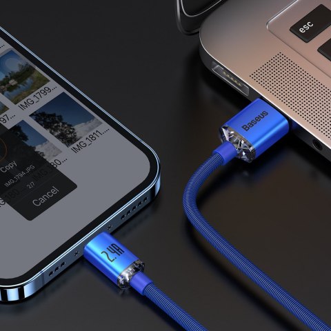 Kabel przewód USB - Lightning do szybkiego ładowania i transferu danych 1.2m niebieski Kabel przewód USB - Lightning do szybkiego ładowania i transferu danych 1.2m niebieski