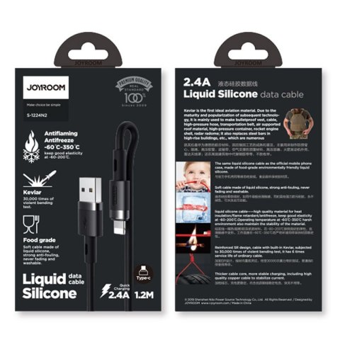 Kabel przewód do iPhone USB - Lightning 2.4A 1.2m czarny Kabel przewód do iPhone USB - Lightning 2.4A 1.2m czarny