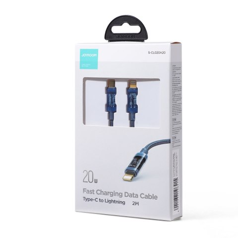 Kabel przewód w oplocie do iPhone USB-C - Lightning PD 20W 2m niebieski Kabel przewód w oplocie do iPhone USB-C - Lightning PD 20W 2m niebieski